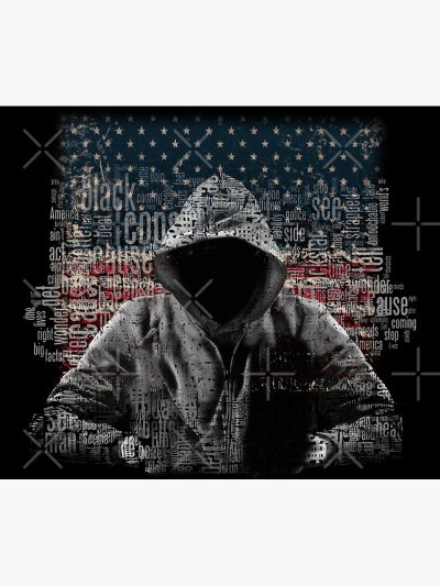 Untouchable, T-Shirt, Eminem Revival Album, Word Cloud With Grunge American Flag Tapestry Official Eminem Merch