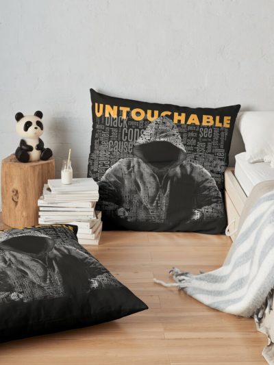 Untouchable, T-Shirt, Eminem Revival Album, Word Cloud Throw Pillow Official Eminem Merch