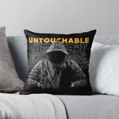 Untouchable, T-Shirt, Eminem Revival Album, Word Cloud Throw Pillow Official Eminem Merch