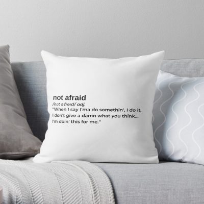 Not Afraid By Eminem Throw Pillow Official Eminem Merch