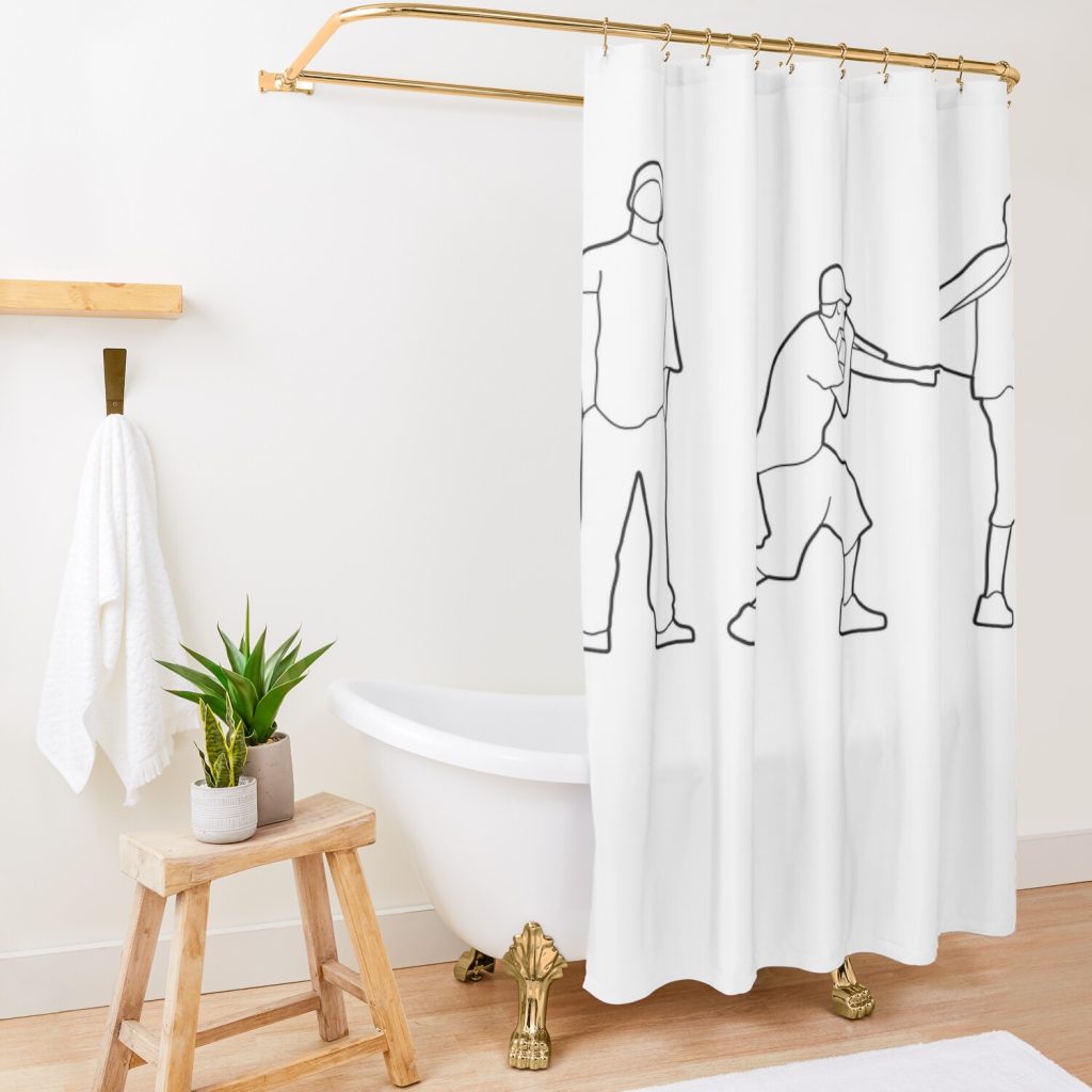 Minimal Eminem Silhouettes Shower Curtain Official Eminem Merch