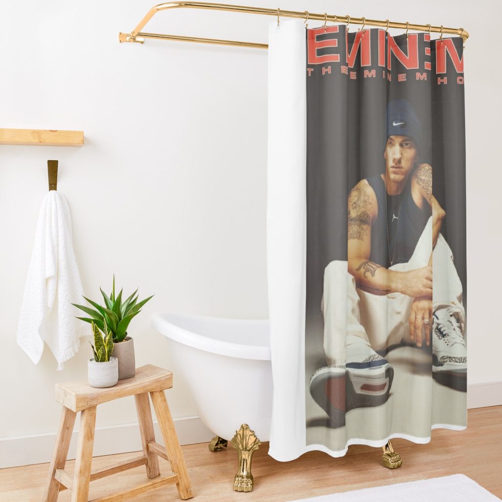 Best Rap Albums One Poster Shower Curtain Official Eminem Merch