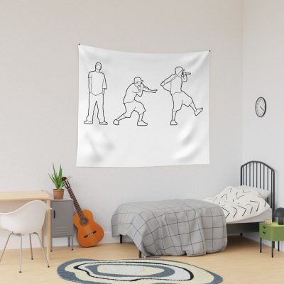 Minimal Eminem Silhouettes Tapestry Official Eminem Merch