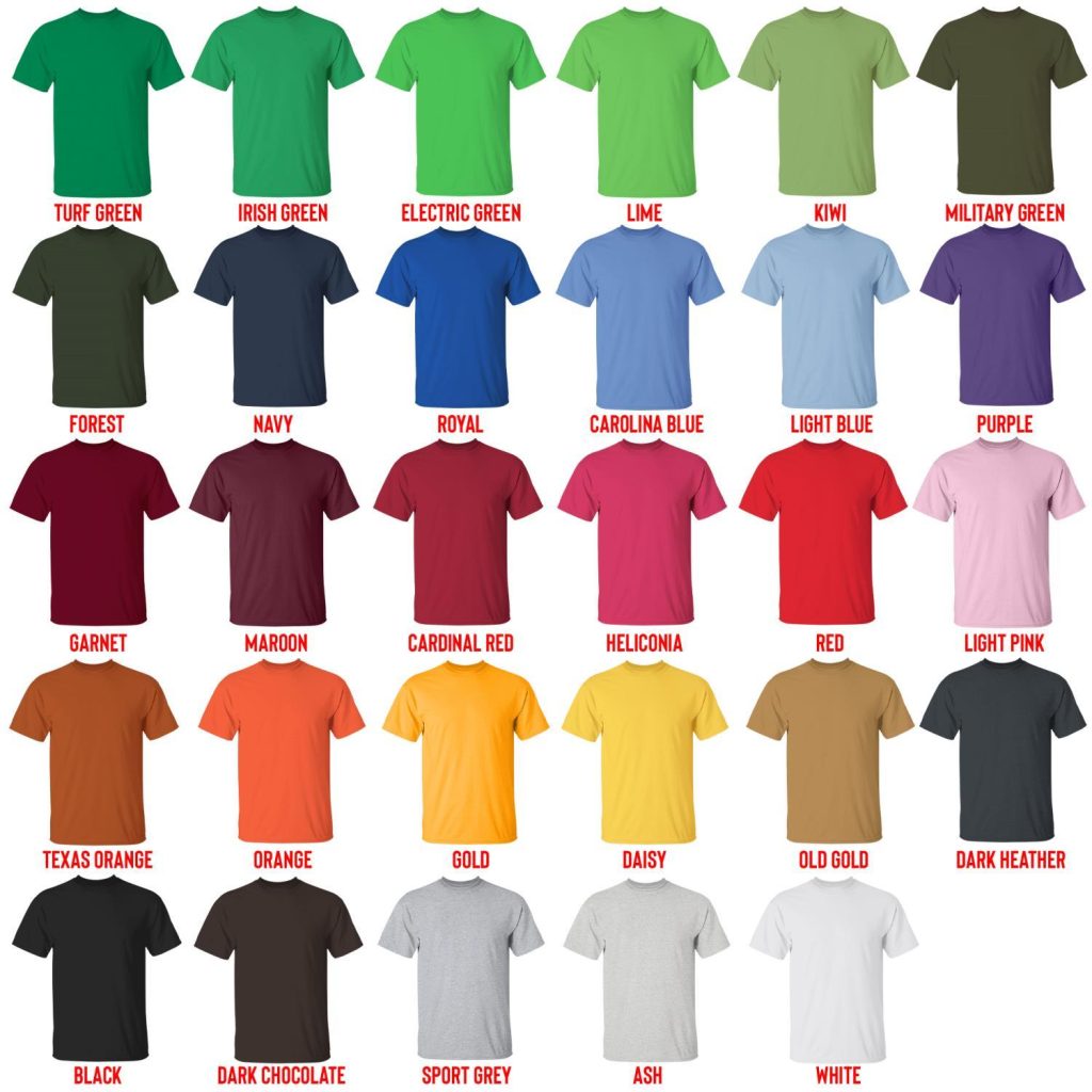 t shirt color chart - Eminem Merchandise